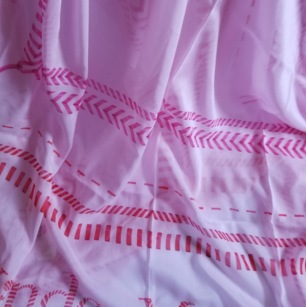 Alexander McQueen Logo XL Whipstitch Cotton & Silk Rectangular Scarf Pink - Picture 5 of 9
